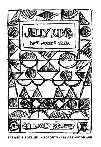 Doublenaut’s pencil sketch for the Jelly King label